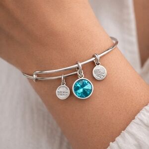 Alex and Ani December birthstone bangle 💙 teal blue zircon